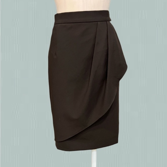 ANTONIO MELANI brown midi skirt with side draping - Picture 1 of 11